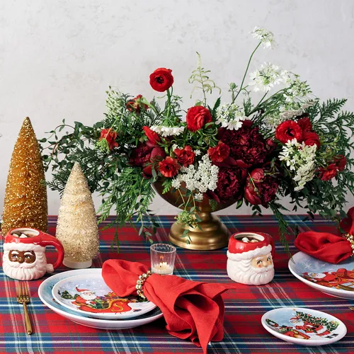 Sur La Table Jolly Santa 12-Piece Dinnerware Set