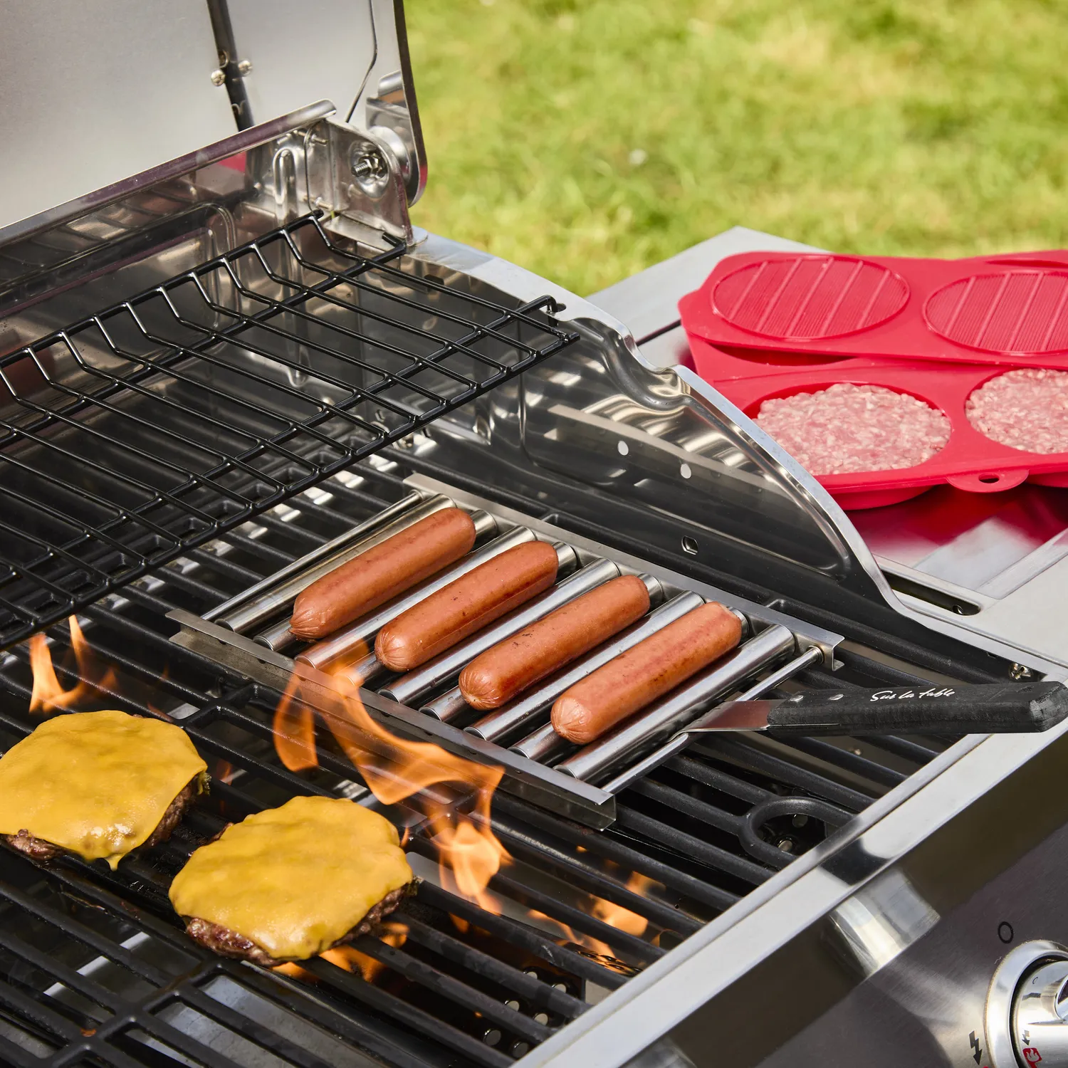 Sur La Table Stainless Steel Rolling Hot Dog Basket