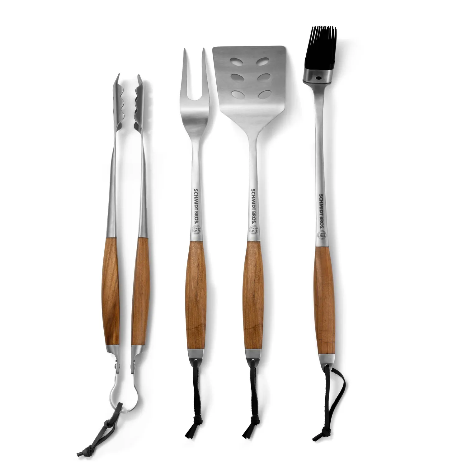 Schmidt Brothers 4-Piece Bonded Teak Grilling Tool Set 