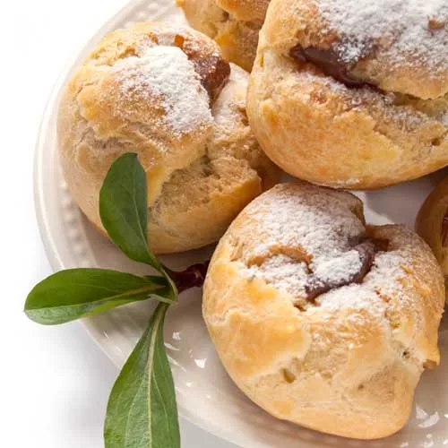 Chocolate and Salted-Caramel Cream Puffs