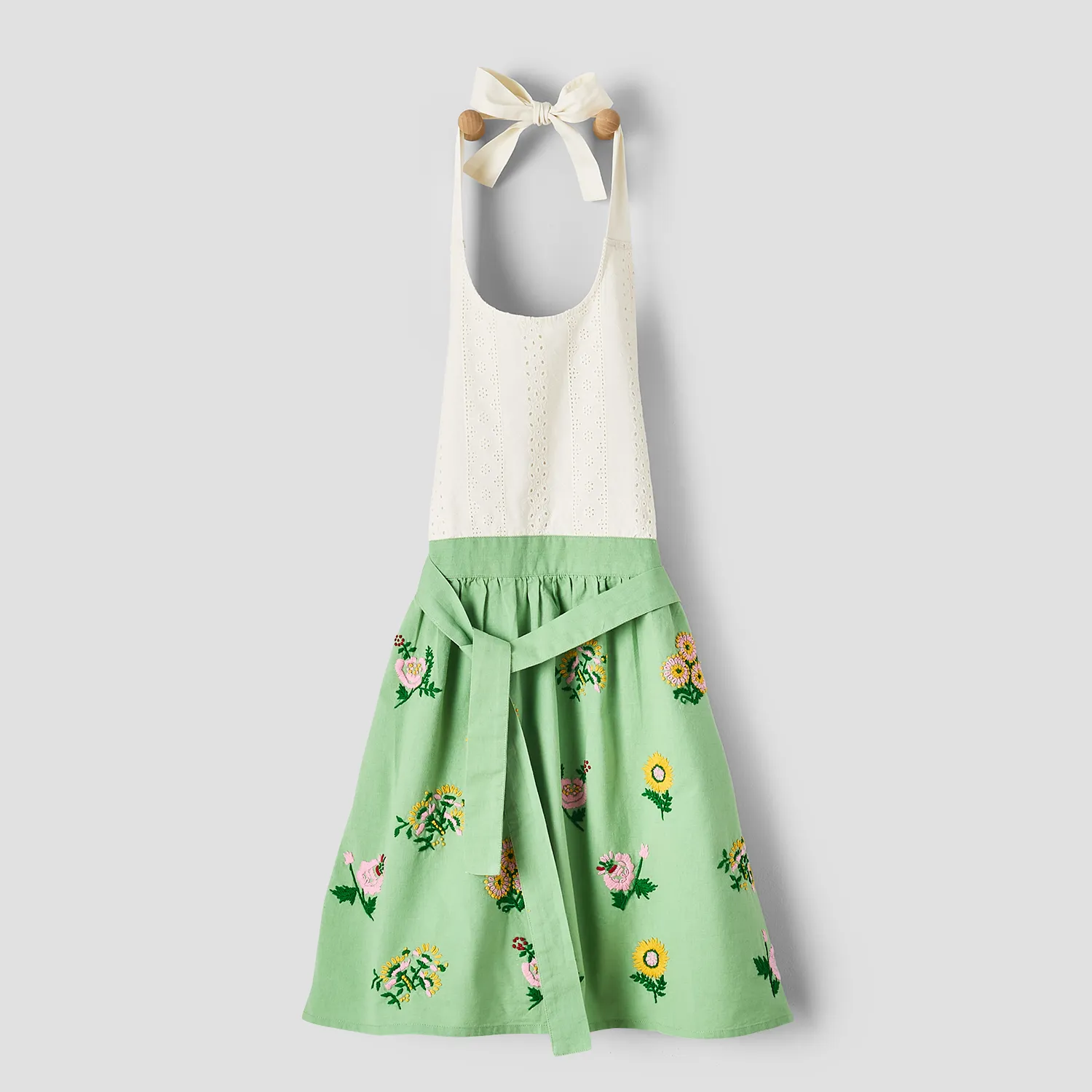 Sur La Table Floral Embroidered Apron