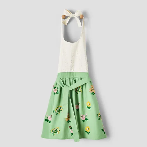 Sur La Table Floral Embroidered Apron