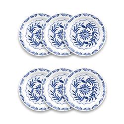 Tar Hong Azul Melamine Salad Plates, Set of 6