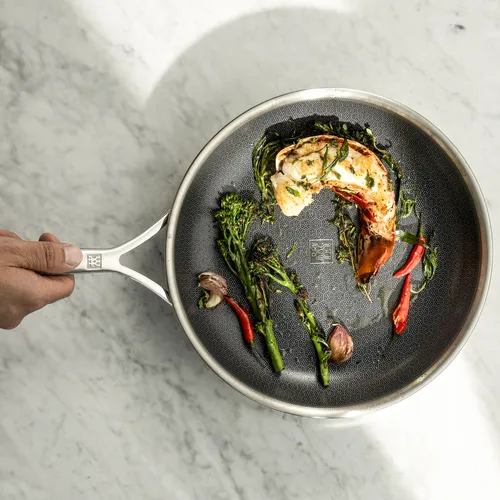 Zwilling Peak Stainless Steel Ceramic Dual Performance Nonstick Skillet with Lid