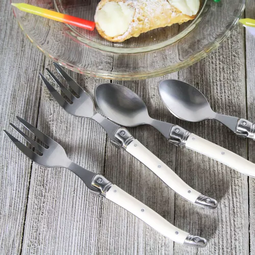 French Home 8-Piece Laguiole Cocktail/Dessert Spoon and Fork Set