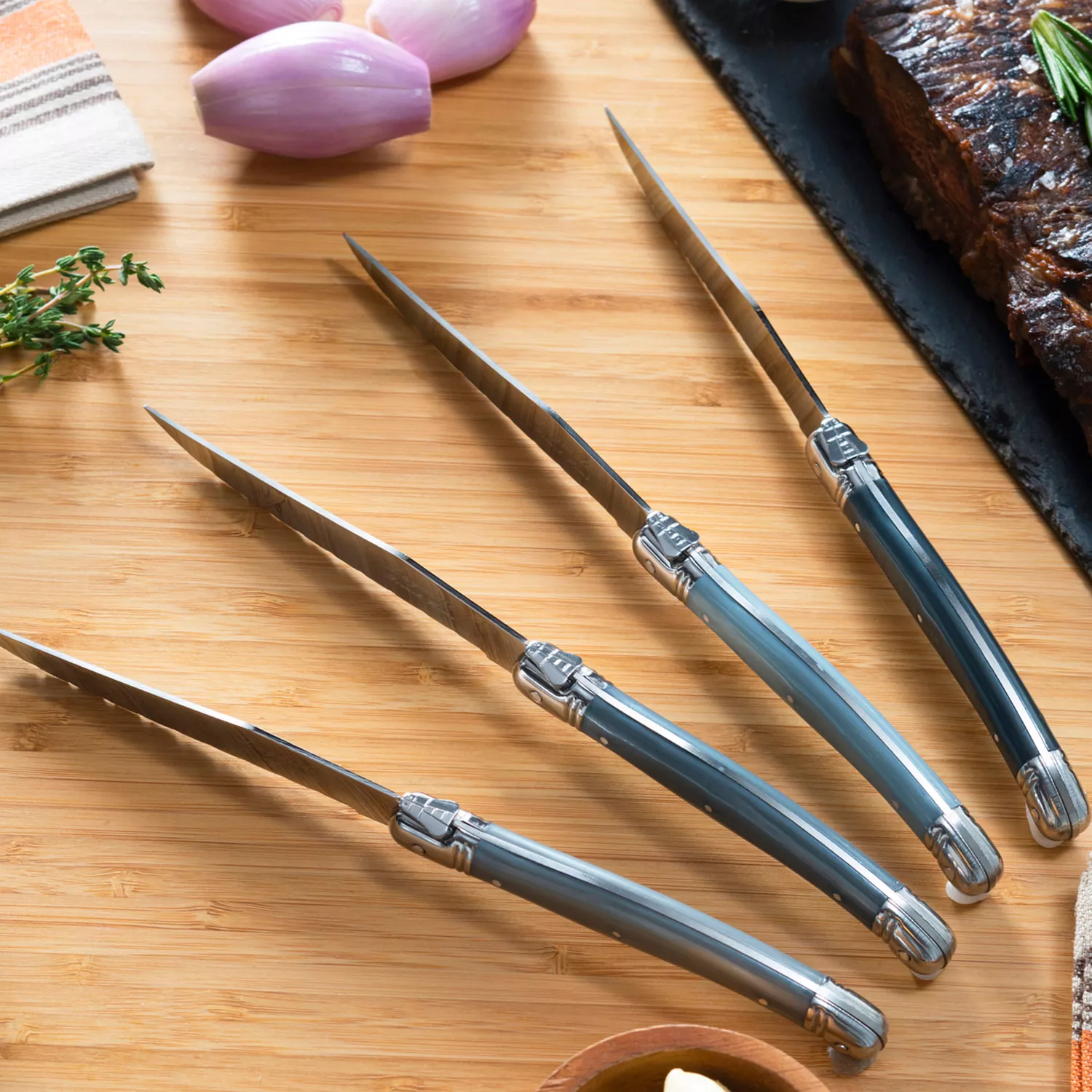 French Home Laguiole Steak Knives, Set of 4