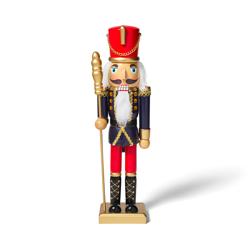 Sur La Table Blue Wooden Nutcracker Décor