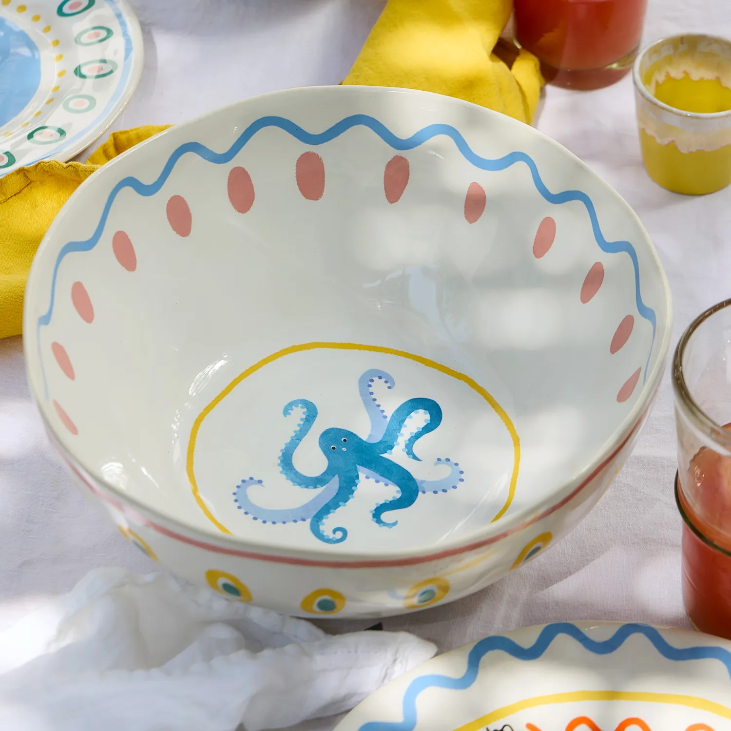 Costa Nova Summer Bliss Octopus Serving Bowl