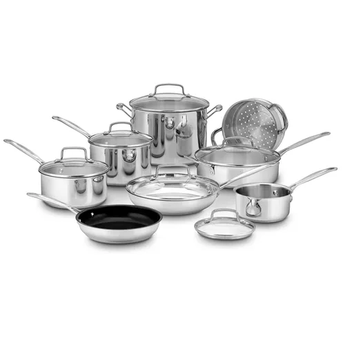 Cuisinart Chefs Classic Nonstick Hard Anodized 17 Piece Cookware Set Black  - Office Depot