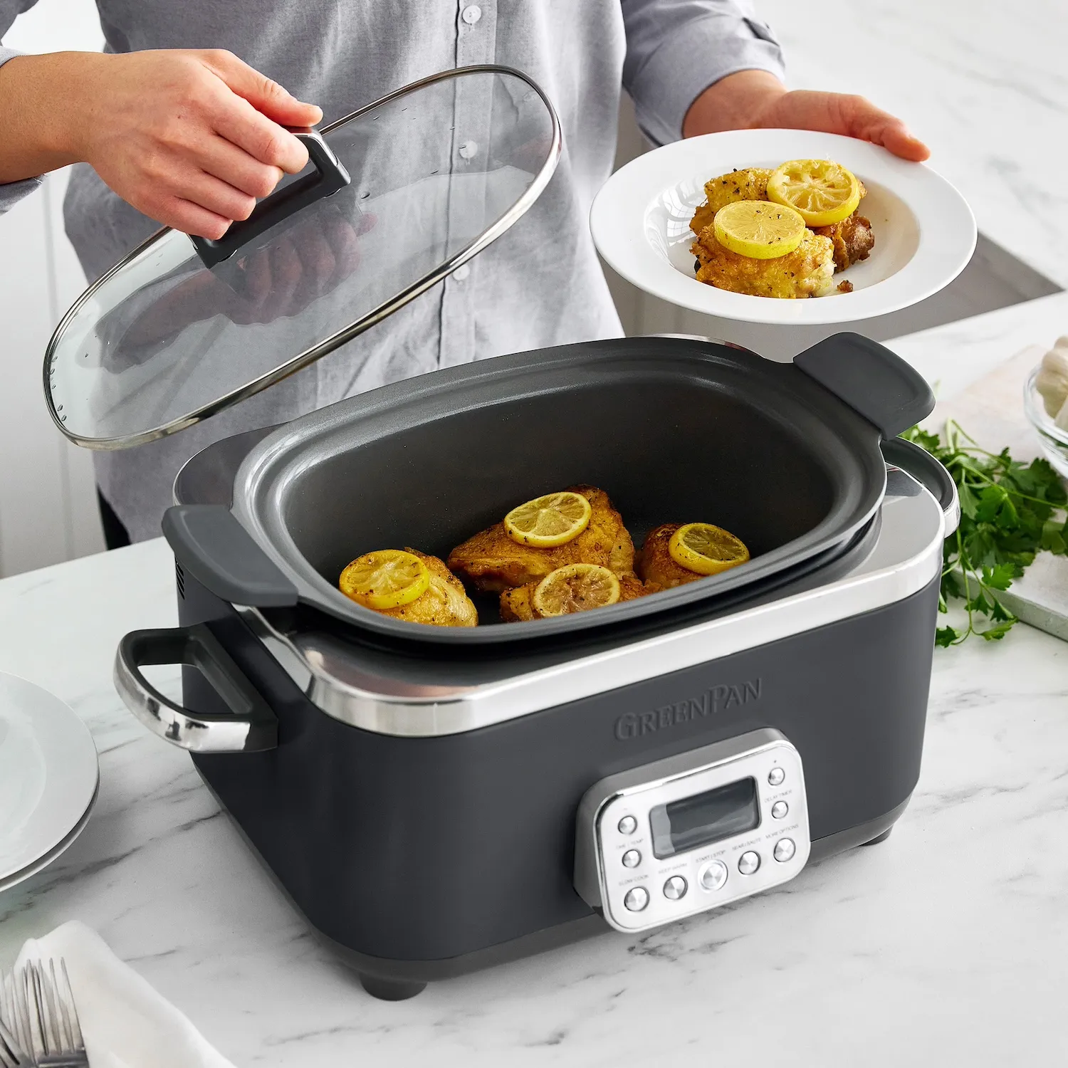 GreenPan Elite Slow Cooker, 6 qt.
