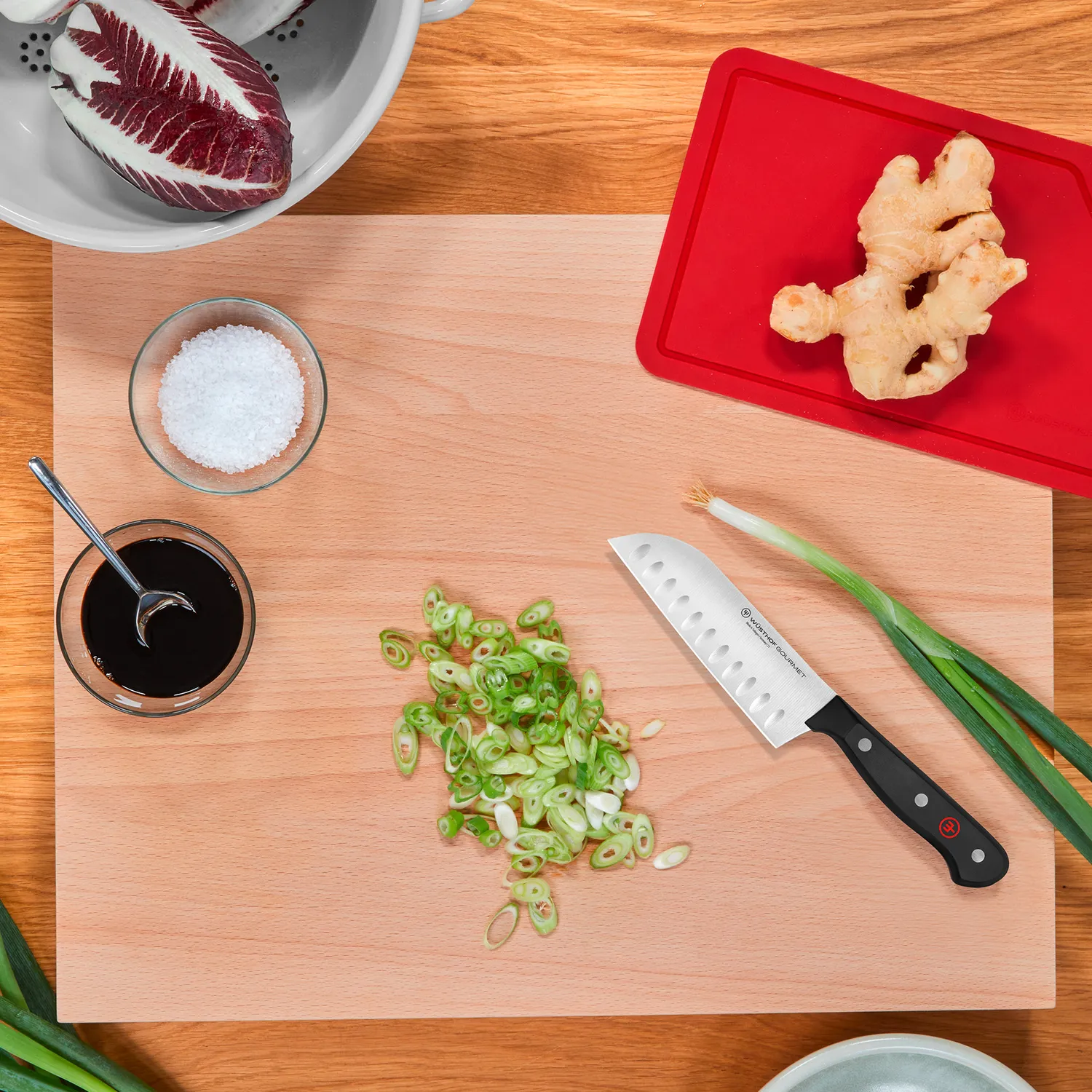 Wüsthof Gourmet Hollow-Edge Santoku Knife, 5"