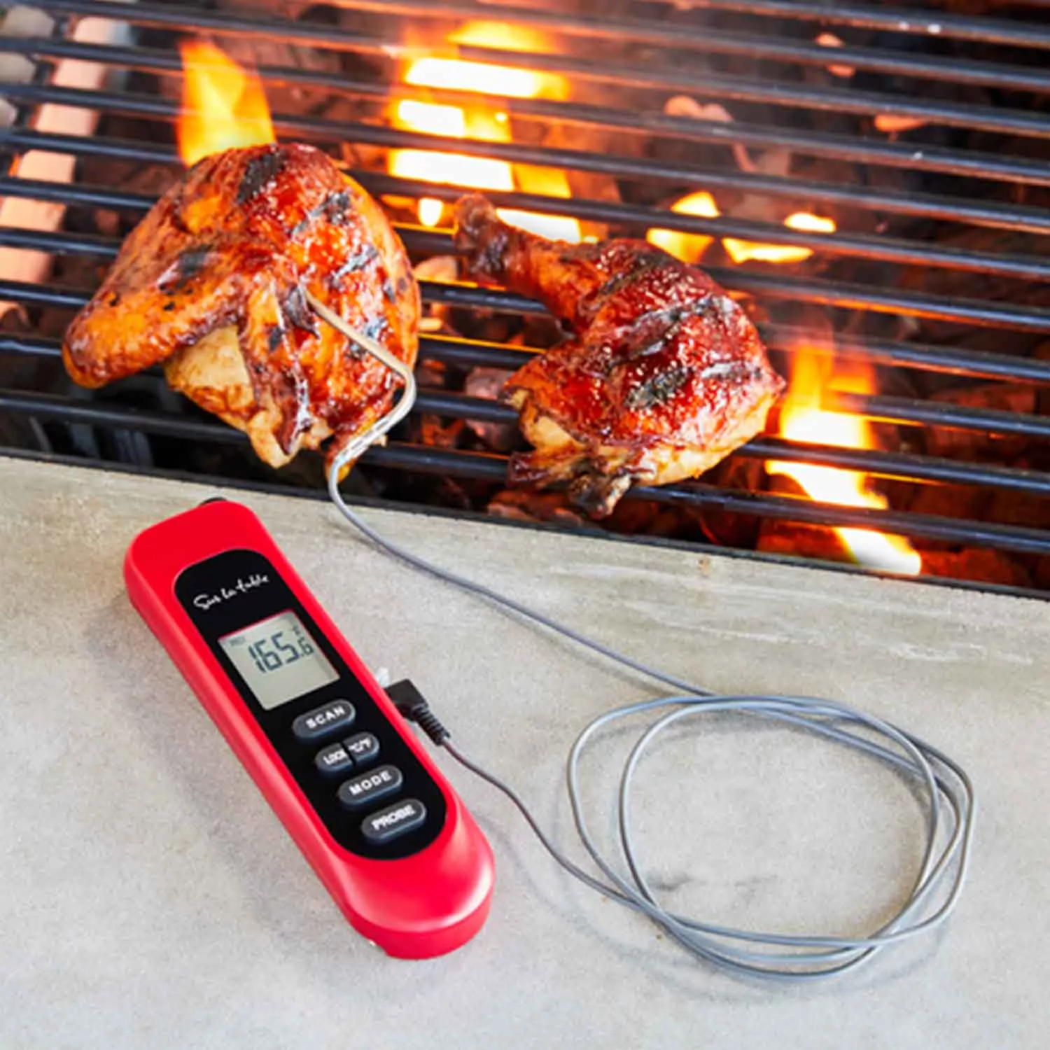 Sur La Table Bluetooth Dual-Probe BBQ Thermometer & Timer