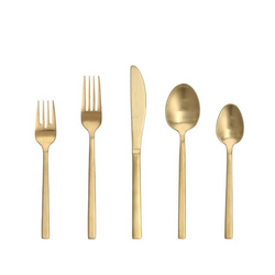 Fortessa Arezzo Flatware Set, 5-Piece Set Smaller, lighter  pieces like dessert/salad fork feel a bit cheap