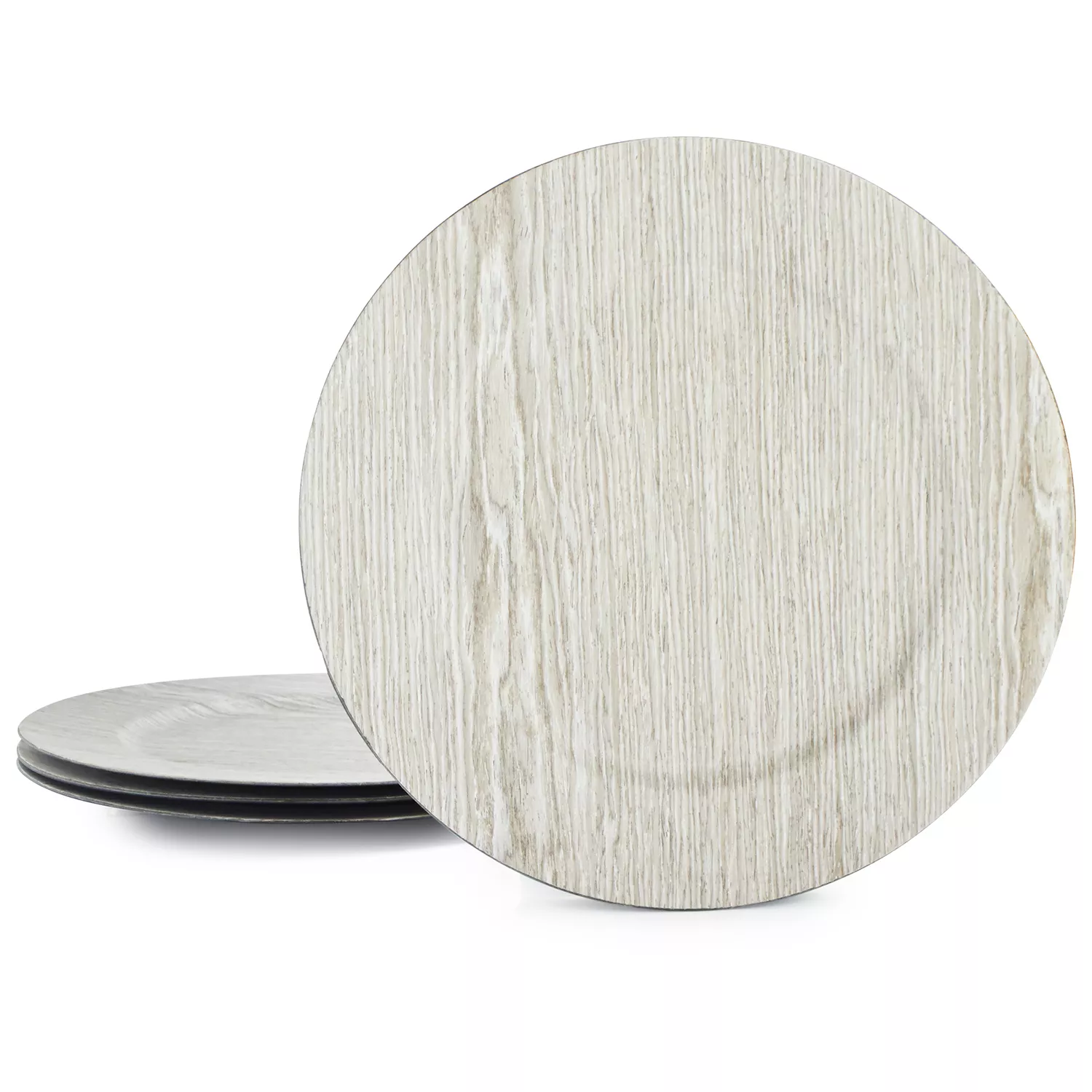 Sur La Table Wood-Grain Chargers, Set of 4