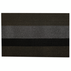 Chilewich Bold Stripe Shag Doormat, Silver Attractive and functional transition rug