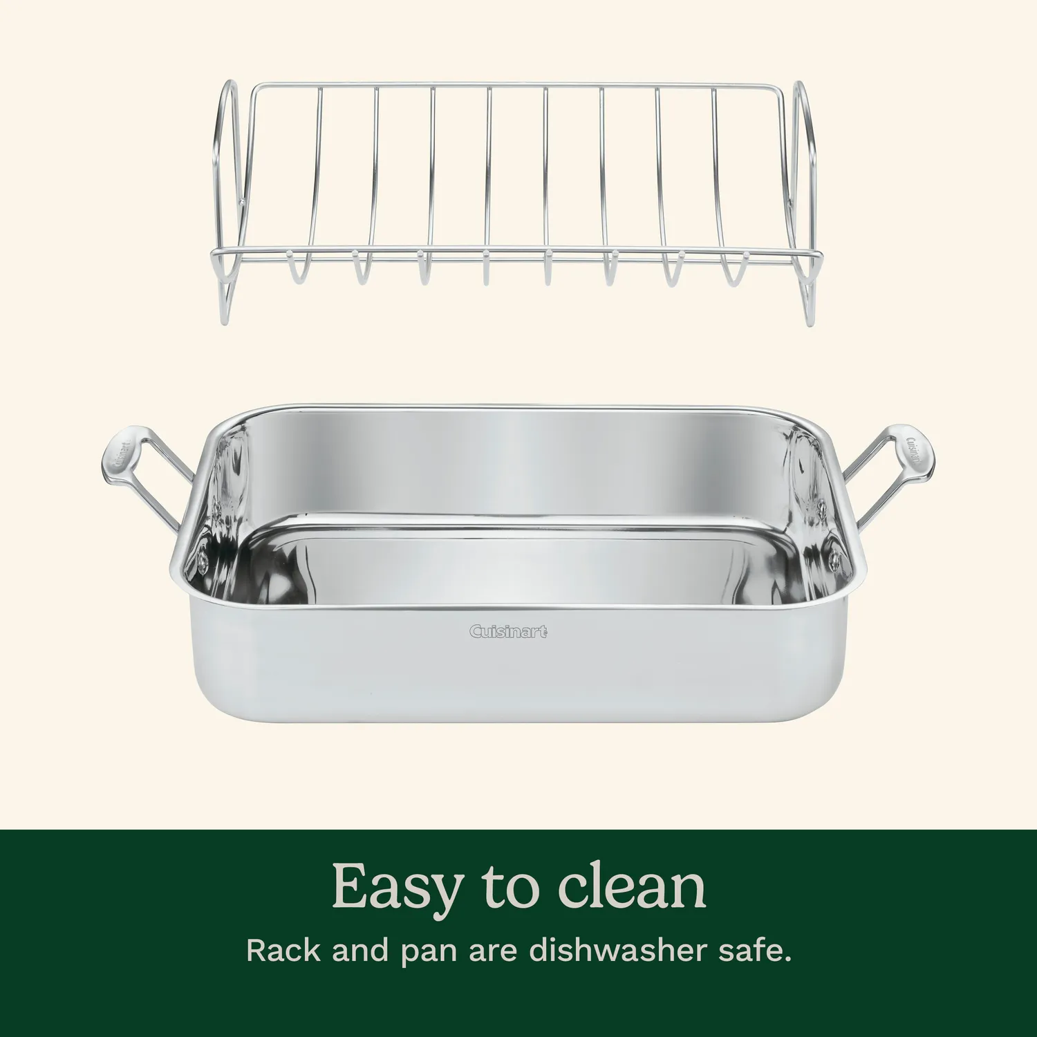 Cuisinart Chef's Classic Stainless Steel Roaster with Rack, 21" x 13"