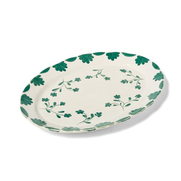 Sur La Table Floret Hand Painted Oval Serving Platter