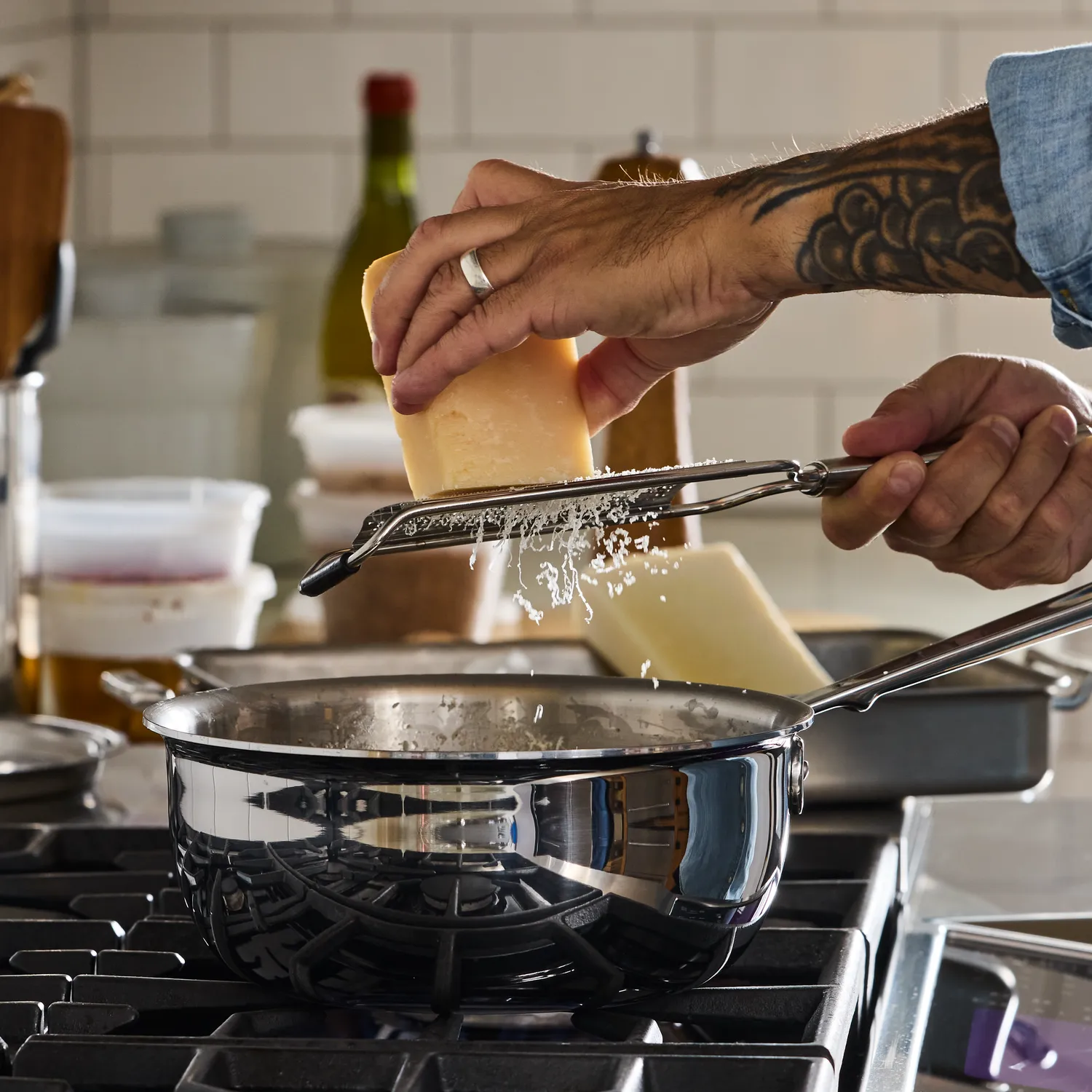 All-Clad D3 Stainless Steel Chef's Selection Saucier, 3 qt.