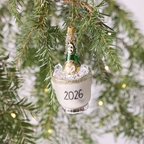 Sur La Table Champagne Over Ice Ornament