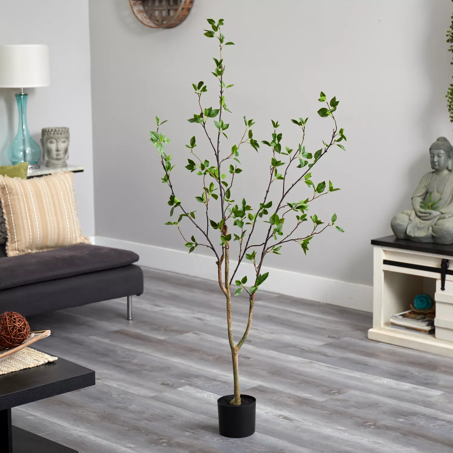 Nearly Natural Minimalist Citrus Silk Tree