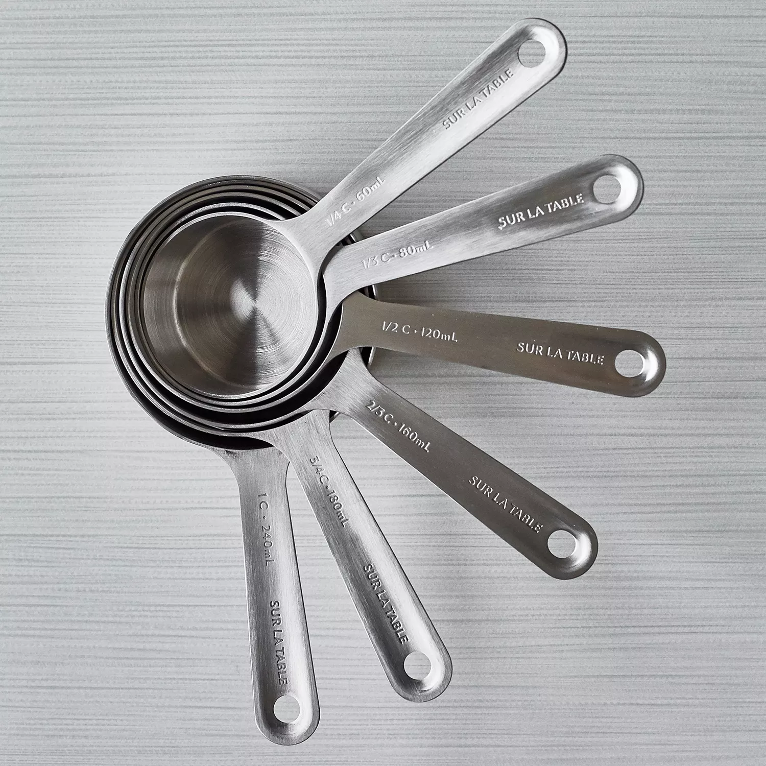 Sur La Table Stainless Steel Measuring Cups, Set of 6