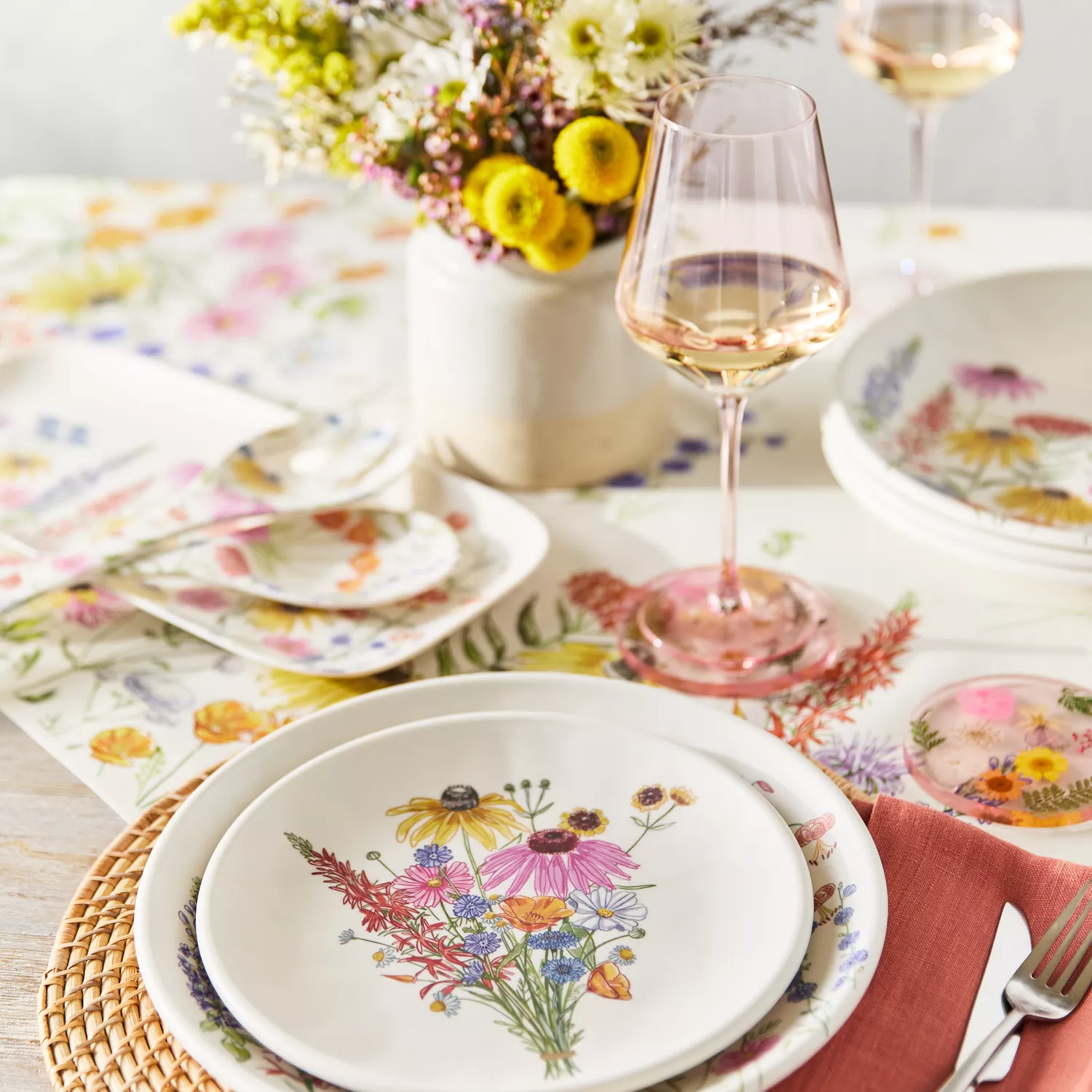 Sur La Table Wildflower Melamine Dinner Plate