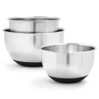 Sur La Table Non-Skid Stainless Steel Mixing Bowls, Set of 3