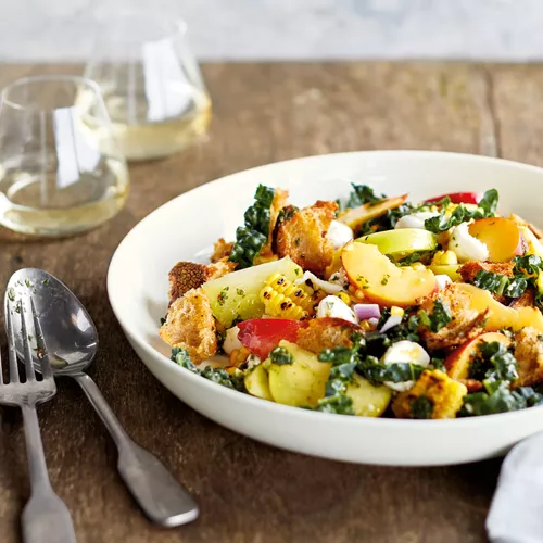 Big Summer Salad with Rustic Croutons