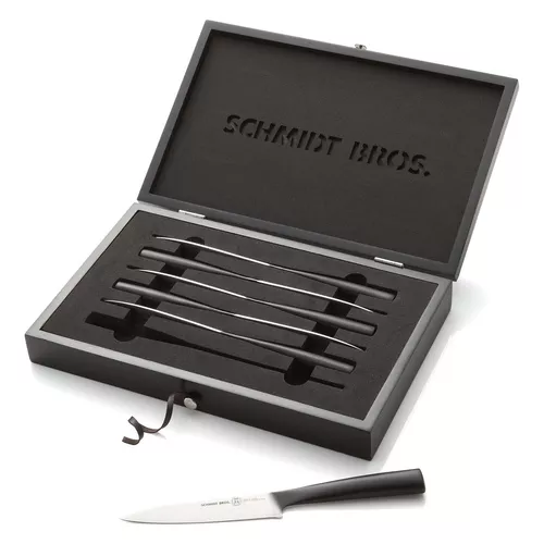 Schmidt Brothers Cutlery Carbon 6 6-Piece Steak Knife Set in Wood Gift Box