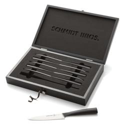 Schmidt Brothers Cutlery Carbon 6 6-Piece Steak Knife Set in Wood Gift Box LOVE