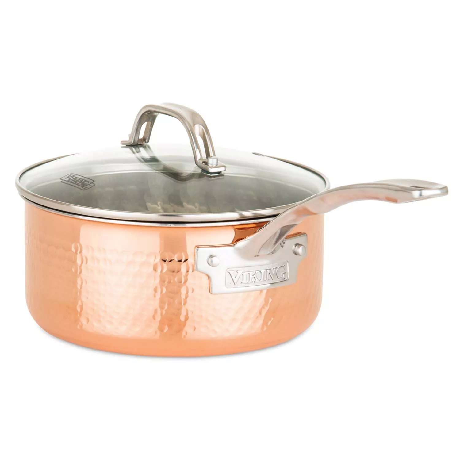 Viking Copper Clad 3-Ply Hammered 10-Piece Cookware Set