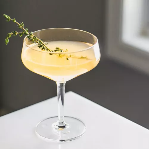 Elderflower Tea Breakfast Cocktail with Honey & Thyme