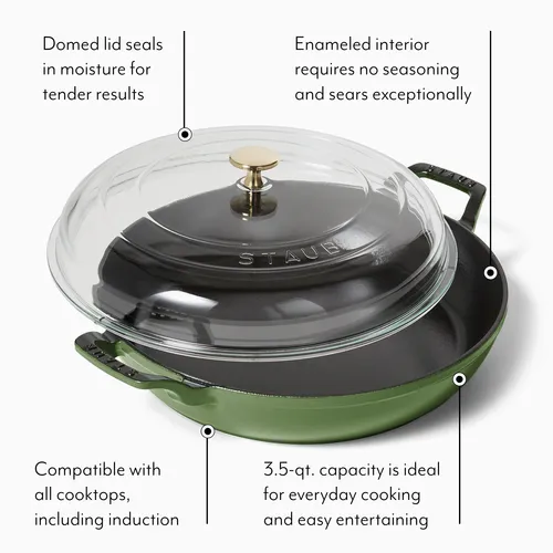 Staub Heritage All-Day Pan with Domed Glass Lid, 3.5 qt.