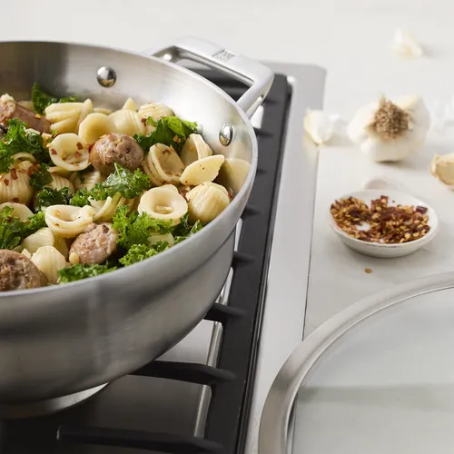 Zwilling Motion Stainless Steel Chef's Pan with Lid, 4 qt.