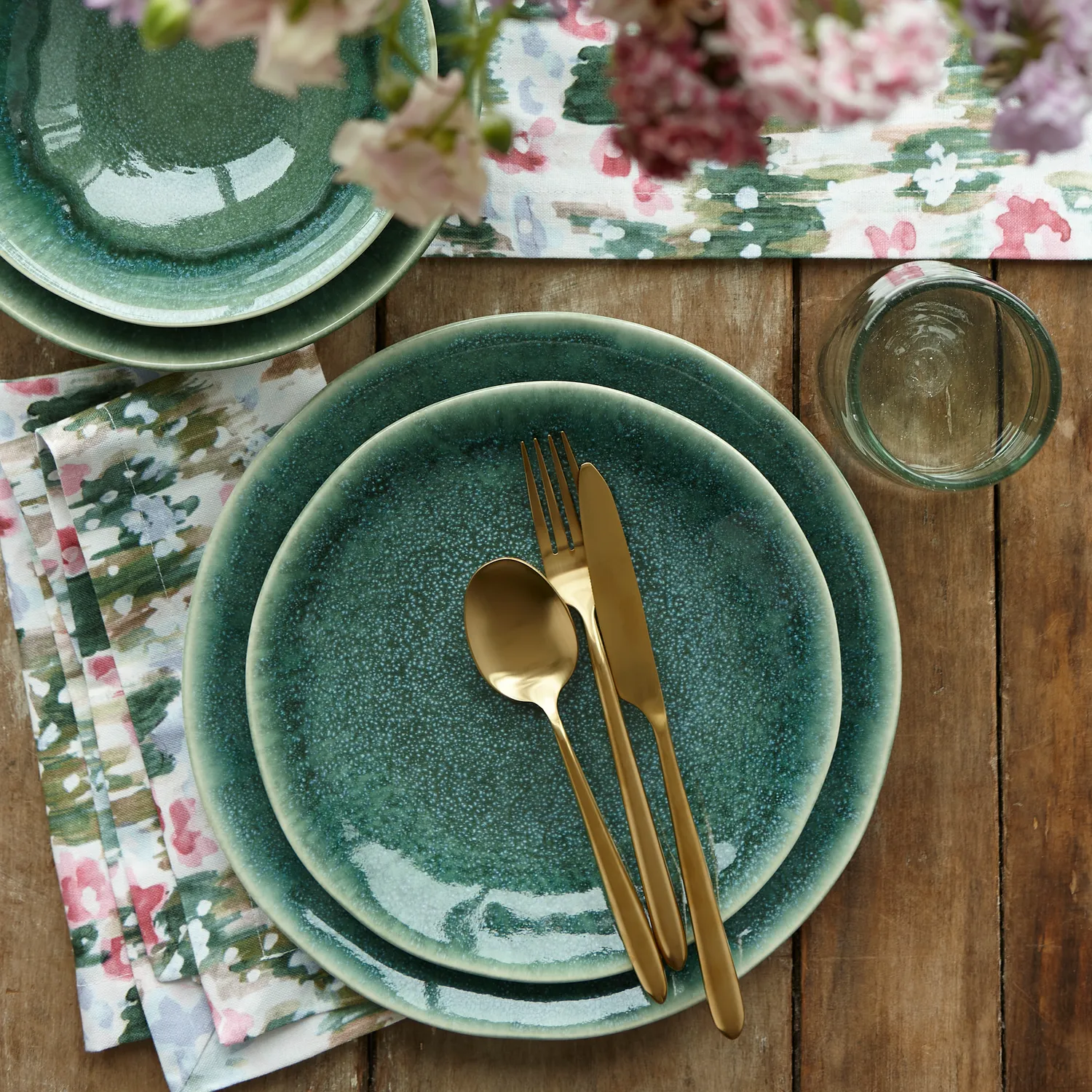 Sur La Table Cloud Emerald 12-Piece Dinnerware Set