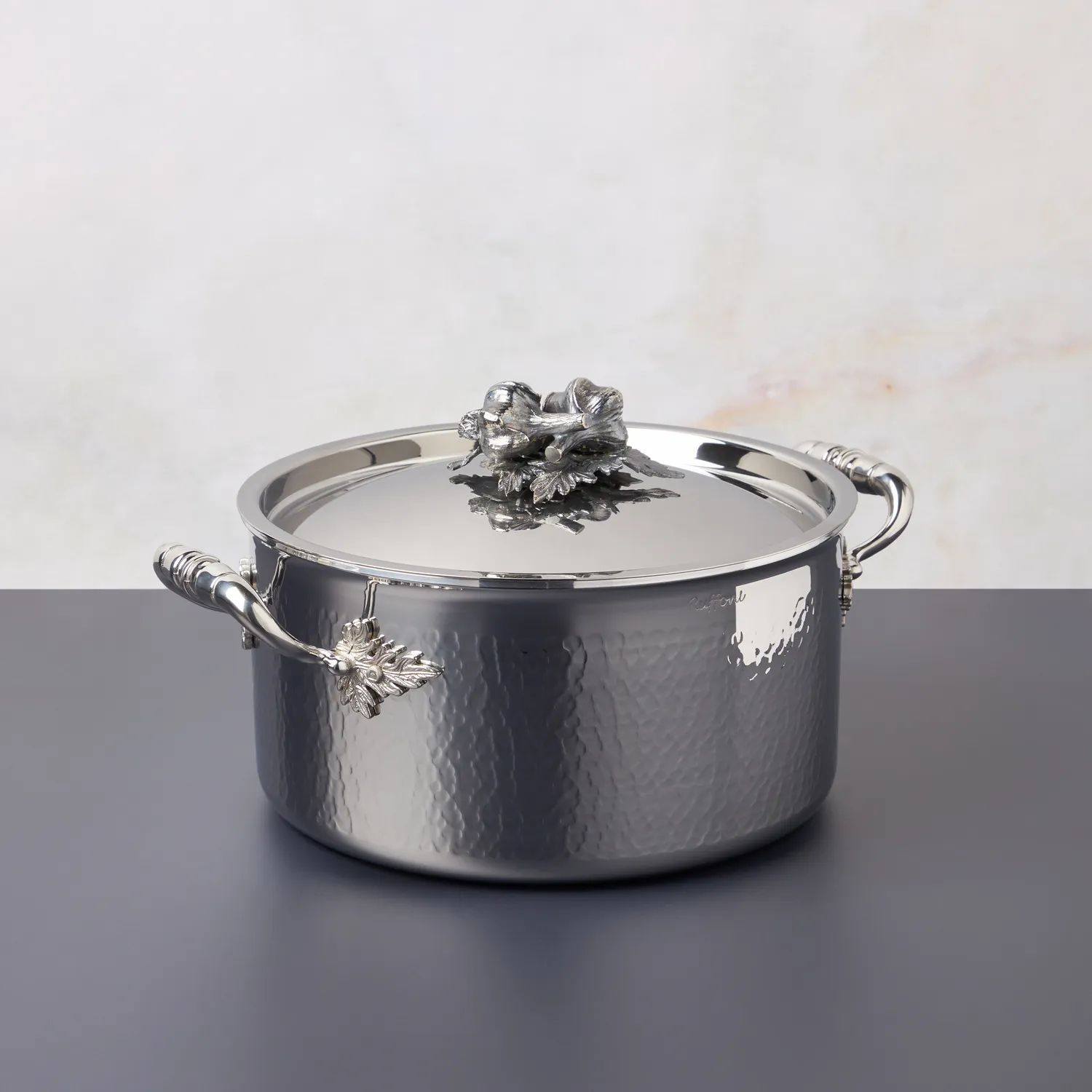 Ruffoni Opus Prima Hammered Stainless Steel Stockpot