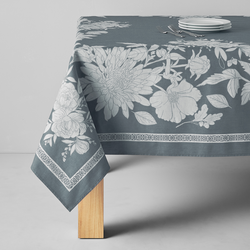 Sur La Table Jacquard Floral Tablecloth, Charcoal