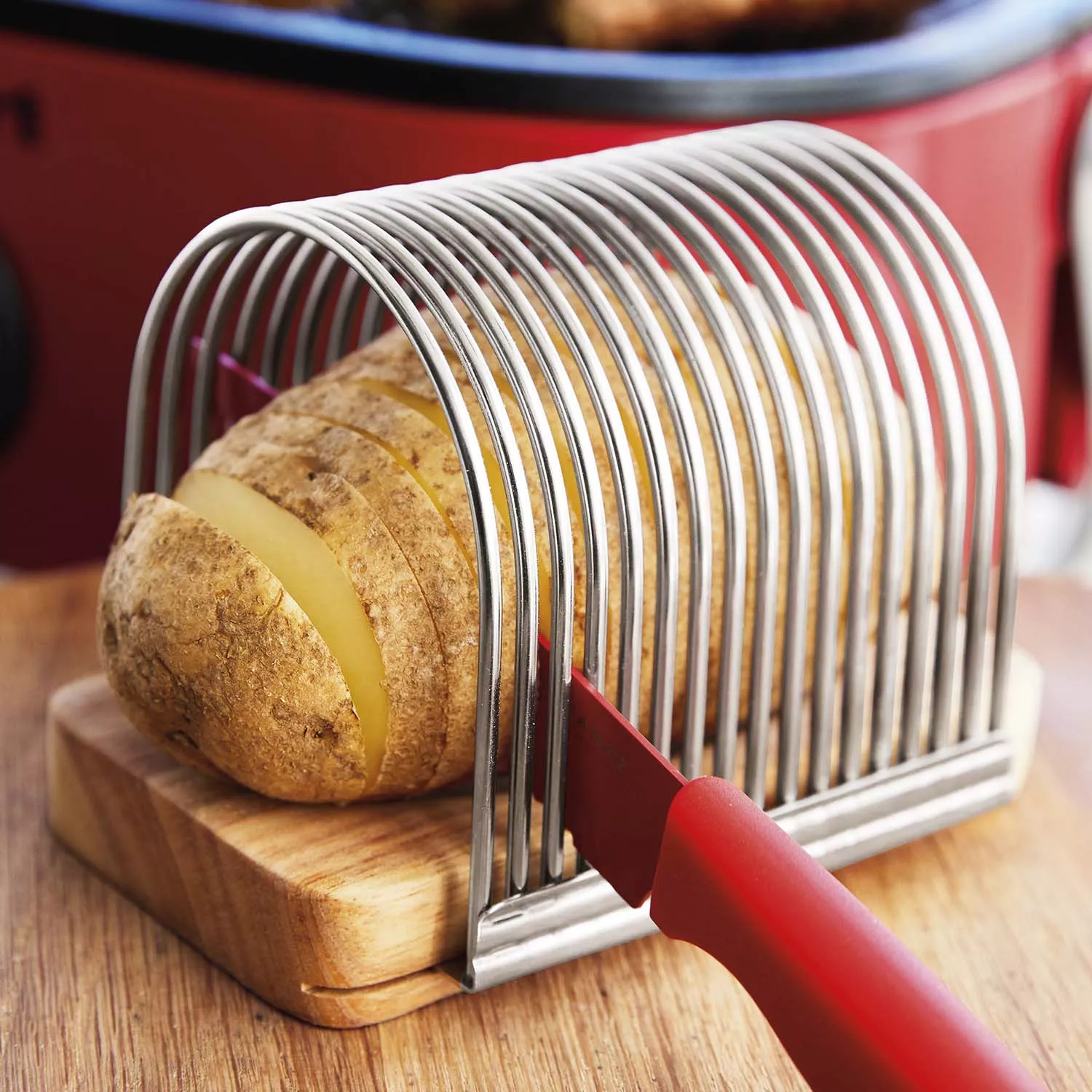 Hasselback potato cutting machine