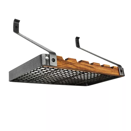 Enclume Hammered Steel &#38; Tigerwood Signature Bookshelf Wine Rack