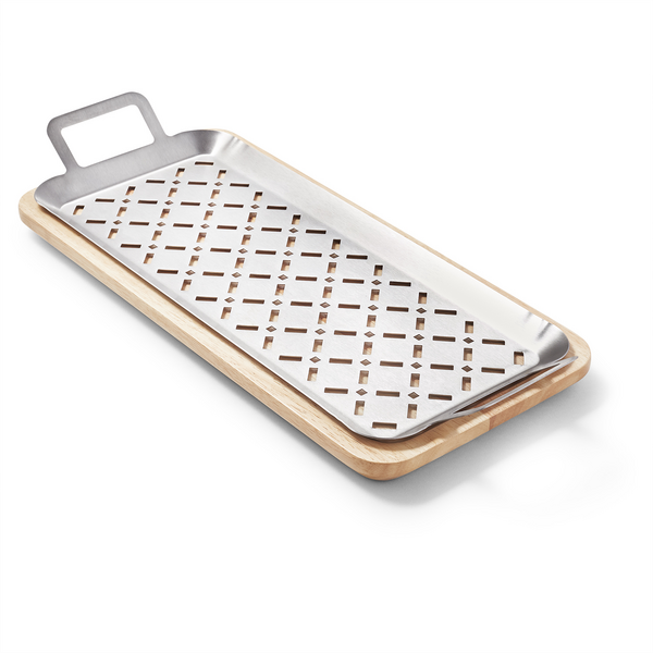 Sur La Table Stainless Steel Grilling Grid with Wood Trivet