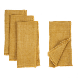 Indaba Fringe Linen Napkins, Set of 4