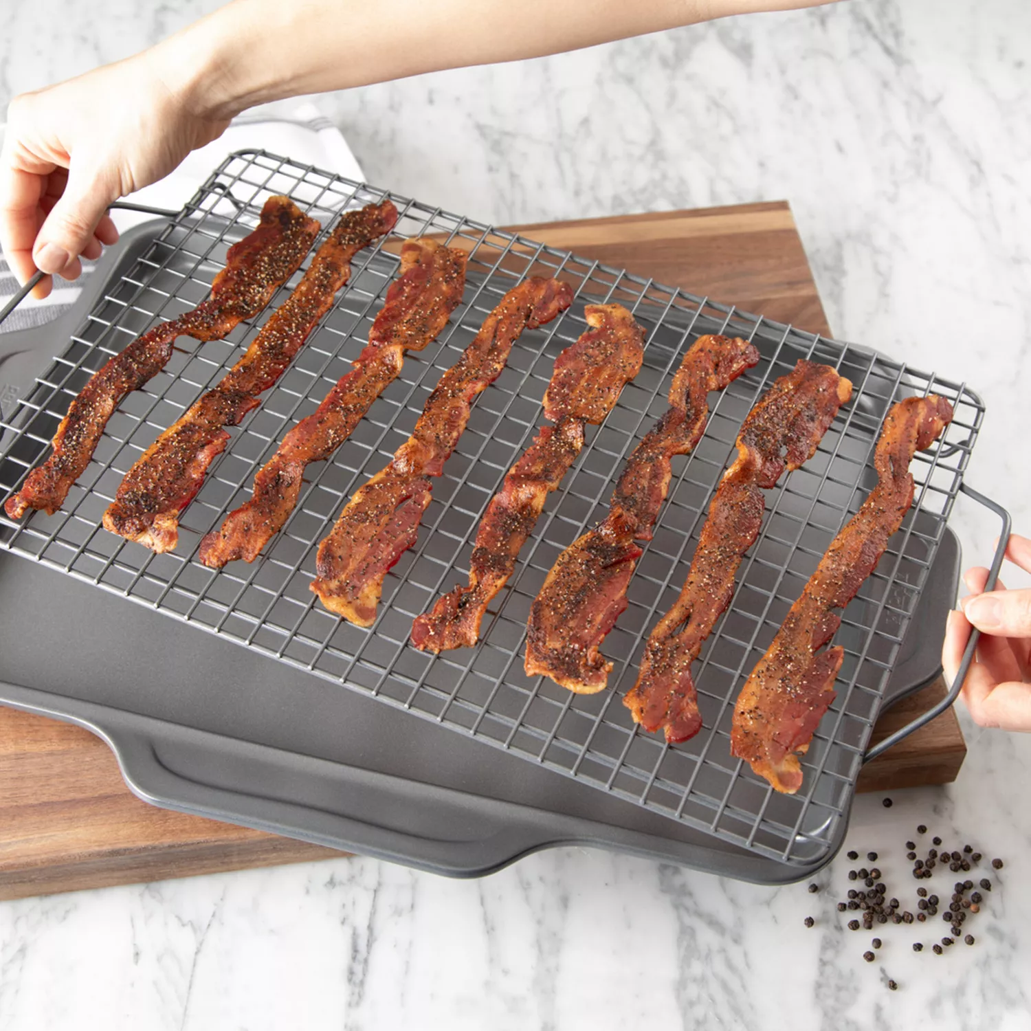 All-Clad Pro-Release Bakeware Half Sheet Pan with Cooling & Baking Rack