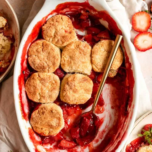 Strawberry Bourbon Cobbler