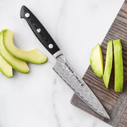 Bob Kramer Stainless Damascus Prep Knife by Zwilling J.A. Henckels, 5.5&#34;