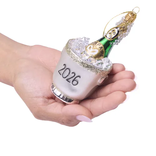 Sur La Table Champagne Over Ice Ornament
