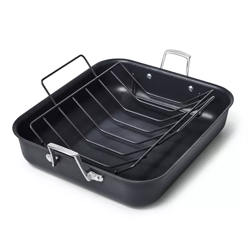 Classic Cuisine Heavy Duty Nonstick Roasting Pan with Angled Rack