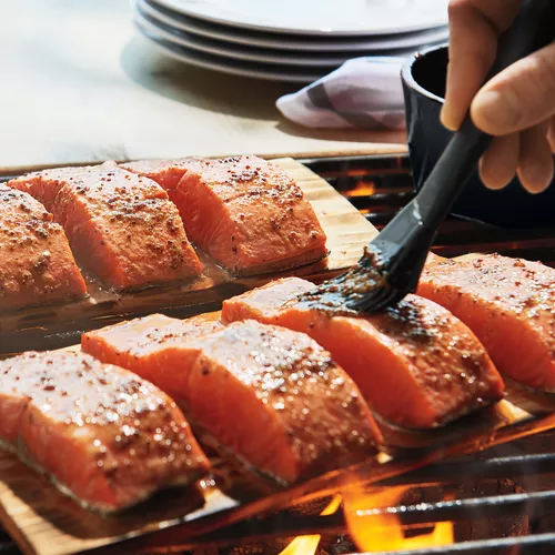 Cedar-Plank Salmon with Maple-Mustard Glaze