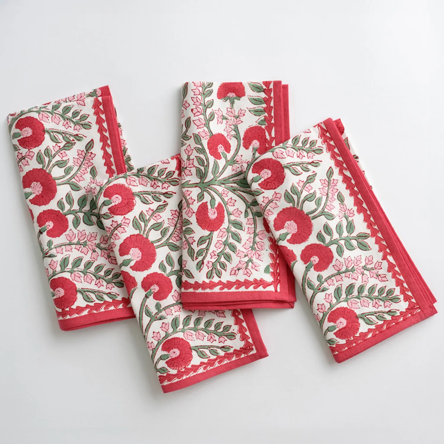 Pomegranate Cactus Flower Napkins, Set of 4