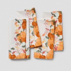 Sur La Table Thanksgiving Pumpkin Napkins, Set of 4