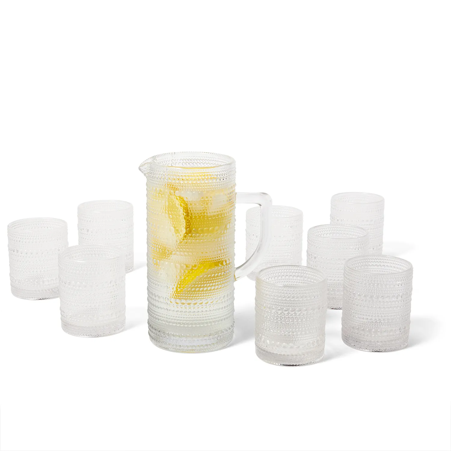 Fortessa Jupiter Pitcher and Double Old Fashioned Glasses, Set of 9